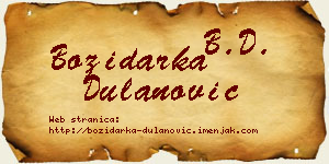 Božidarka Dulanović vizit kartica